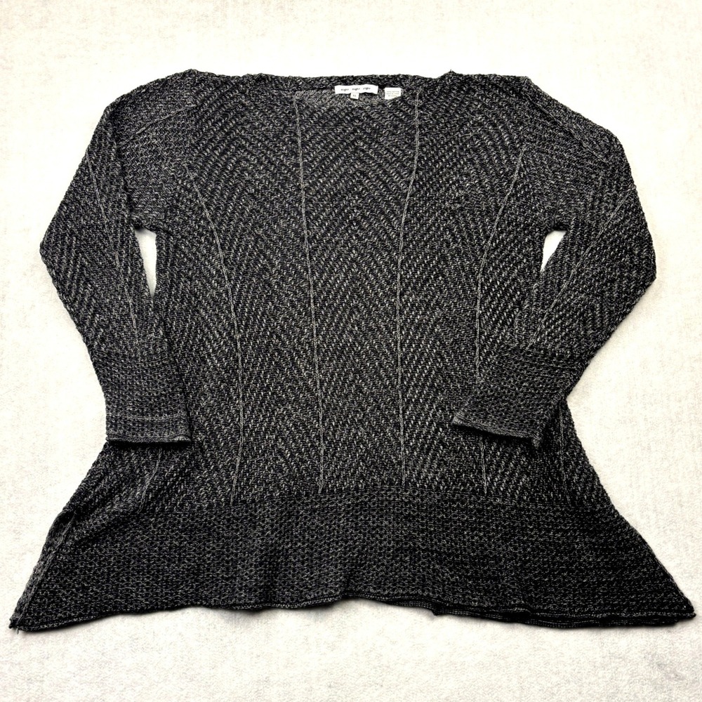 Eight‎ Eight Eight Sweater Womens XL Charcoal Marled Cotton Chunky Tunic Knit XL